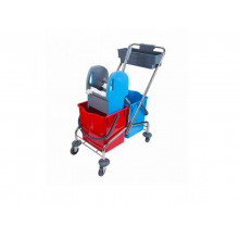 Cleaning cart 2x25lt - metal chrome