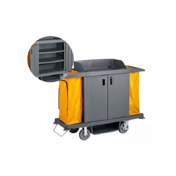 Waste trolley with two sacks and compartment - polypropylene