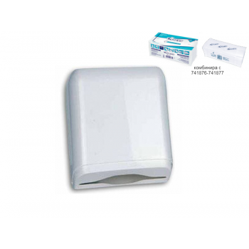 Дозатор за V сгънати кърпи за ръце, бял