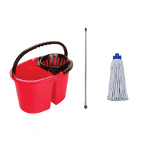 Set for floor cleaning with double bucket