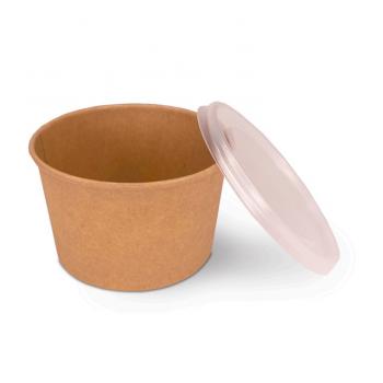 Кръгла купа за супа КРАФТ 475мл с капак., х 25бр.