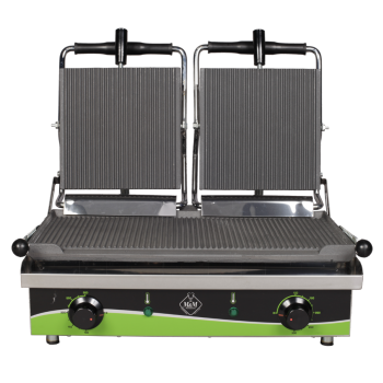 Електрически контактни грилове - тостер, оребрена плоча, две работни зони - T205