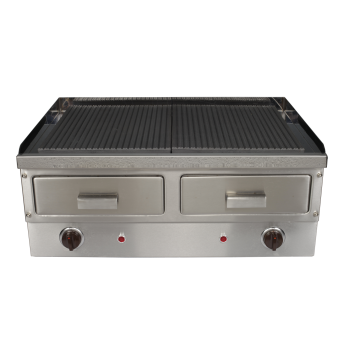 Електрическа скара тип плоча - гладка или оребрена  - две зони на управление 