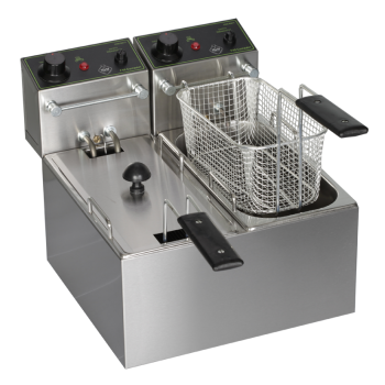 Електрически фритюрник с двоен резервоар 2 x 4л