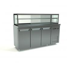 Хладилна работна маса със стъклена надстройка - 2 врати