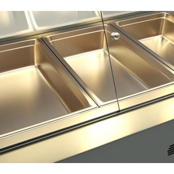 Бен Мари бюфет - отоплителна витрина с халогенни лампи  - 3x1/1GN 