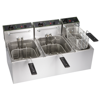 Фритюрник с три басейн 7+7+4л